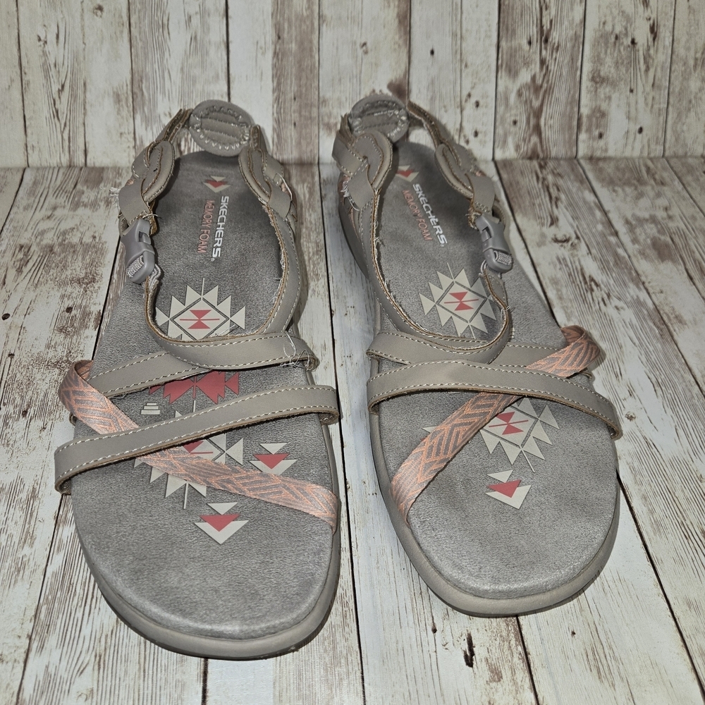 Skechers Women's Gray and Pink SandalsSkechers Memory Foam Sandals Women’s Size